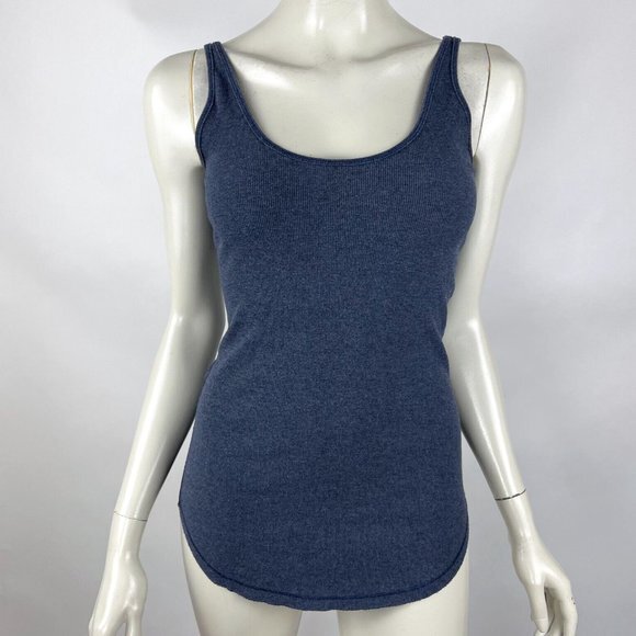 Lululemon Tank Top‎ Women 4 Round Neck Deep V Back Stretch Sleeveless Blue - Picture 2 of 9